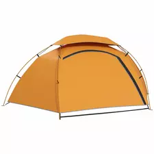 Outsunny Aluminium Frame Camping Tent Dome Tent with Removable Rainfly, 2000mm Waterproof, for 1-2 Man, Orange - 1