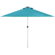 Outsunny 3m Parasol, with Solar-Powered LED Lights - Blue - 1