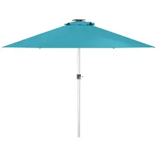 Outsunny 3m Parasol, with Solar-Powered LED Lights - Blue - 1