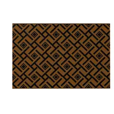 Outsunny Plastic Straw Reversible RV Outdoor Rug with LED String Light, 182 x 274cm, Brown and Black - 1