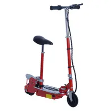HOMCOM Foldable Electric Scooter for Teens Over 7 years old 12V Battery 120W-Red - 1