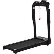 HOMCOM 600W Foldable Steel Motorised Treadmill Running Machine w/ LCD Monitor Black - 1