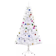 HOMCOM 5ft Snow Artificial Christmas Tree w/ Metal Stand Decorations Home Seasonal Elegant Faux White - 1