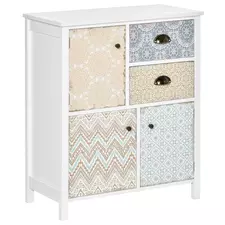 HOMCOM Drawer Table Sideboard Multi-purpose Storage Chest Shabby Chic Entryway Living Room Bedroom Furniture Organizer Unit - 1