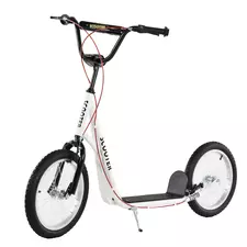 HOMCOM Kick Scooters for Kids with Adjustable Height, Anti-Slip Deck, Dual Brakes, Rubber Tyres, for Boys and Girls Aged 5+ Years Old - White - 1