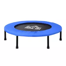 HOMCOM 36" Mini Fitness Trampoline Home Gym Yoga Exercise Rebounder Indoor Outdoor Jumper with Safety Pad, Support Up to 100 KG, Blue and Black - 1