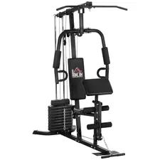 HOMCOM Multi-Exercise Gym Station, with 45kg Weight Stack, for Full Body Workout - 1