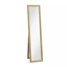 HOMCOM Rustic Full Length Mirror, 37 x 157 cm, Farmhouse Wall Hanging and Freestanding Floor Mirror for Living Room, Bedroom, Natural - 1