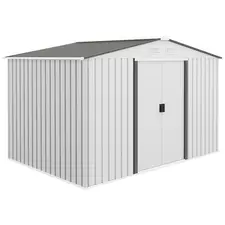 Outsunny Metal Bike Shed, Mobility Scooter Shed House with Foundation Kit, Ventilation, Doors, 9 x 6FT, Silver - 1