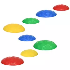 ZONEKIZ Eight-Piece Kids Stepping Stones, with Non-Slip Mats, Balance River Stones - 1