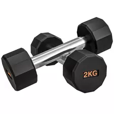 SPORTNOW Dumbbells Weights Set with 12-Sided Shape and Non-Slip Grip for Men Women Home Gym Workout, 2 x 2kg - 1
