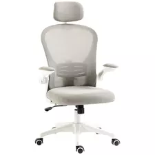 Vinsetto Multi-Adjustable Office Chair, with Lumbar Support, Headrest and Mesh Back - Grey - 1