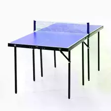 HOMCOM Folding 5ft Mini Compact Table Tennis Top Ping Pong Table Set Professional Net Games Sports Training Play Blue - 1