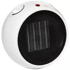 HOMCOM 1500W Small Space Heater, Ceramic Electric Plug in Fan Heater with 3 Heat Setting, Adjustable Temperature, Tip-Over, Overheating Protection, Low Energy, White - 1