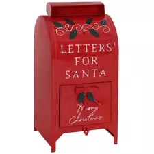 HOMCOM A5 Christmas Letter Postbox - Red/White - 1