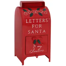 HOMCOM A5 Christmas Letter Postbox - Red/White - 1