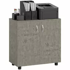 Vinsetto Two-Tier Locking Office Storage Cabinet - Grey - 1