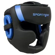 SPORTNOW Boxing Headguard w/ Adjustable Strap for Sparring, Kickboxing, MMA, Blue/Black - 1