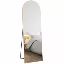 HOMCOM 150cm Arched Full Length Mirror - Gold Tone - 1