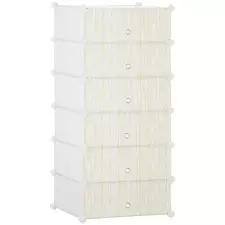 HOMCOM Six Cube Modular Storage Storage Unit - White - 1