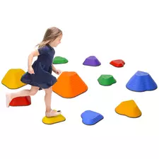 AIYAPLAY 11-Piece Heart-Shaped Kids Balance Stepping Stones and Motor Skills, Multicoloured - 1