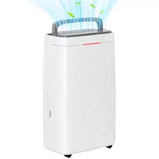 HOMCOM 16L Multi-Mode Dehumidifier, with Wheels - White - 1