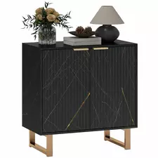 HOMCOM Elegant Storage Sideboard - Black/Gold-Tone - 1