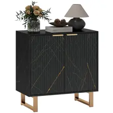 HOMCOM Elegant Storage Sideboard - Black/Gold-Tone - 1