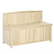 Outsunny Wood Storage Bench for Patio Furniture, Outdoor Garden Seating Tools - 1