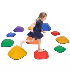 AIYAPLAY Balance Stepping Stones for Kids, 11-Piece Non-Slip Stackable River Stones, Obstacle Courses for Balance and Motor Skill - 1