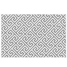 Outsunny Outdoor Rug Reversible Mat Plastic Straw Rug Portable RV Camping Mat for Garden Picnic Indoor, 152x243cm, Light Grey - 1