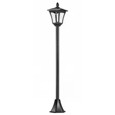 Outsunny Outdoor Garden Solar Post Lamp Sensor Dimmable LED Lantern Bollard Pathway 1.6M Tall – Black - 1