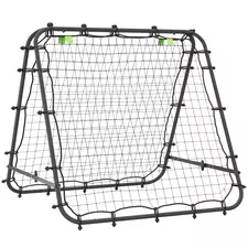 HOMCOM Double Sided Football Rebounder Net, Football Rebound Goal with Five Adjustable Angles, Black - 1