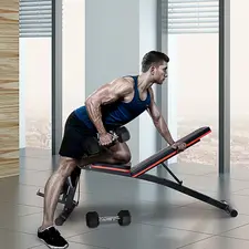 HOMCOM Adjustable Reclined Dumbbell Bench Weight Lifting Set Folding Sit Up Ab Bench Home Training Gym Multiuse Workout Exercise Fitness with 2 x 4kg Dumbbells - 1