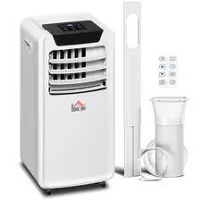 HOMCOM 10000 BTU Air Conditioning Unit, 3-in-1 Portable Air Conditioner, Dehumidifier, Cooling Fan with Remote Control, LED Display, 2 Speeds, 24H Timer, Window Venting Kit, 30m² - 1