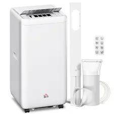 HOMCOM 12,000 BTU 5-in-1 Mobile Air Conditioner, 35m² Radius - White - 1