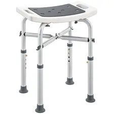 HOMCOM 44-51.5cm Aluminium Frame Shower/Bath Stool - Grey - 1