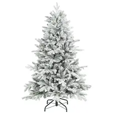 HOMCOM 5ft Snow Flocked Artificial Christmas Tree - 1