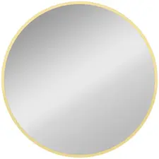 HOMCOM 61cm Decorative Wall Mirror for Bedroom Living Room, Modern Round Bathroom Mirror for Home Decor, Gold Tone - 1