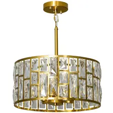 HOMCOM 72 Glass Crystallite Chandelier - Gold-Tone - 1