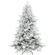 HOMCOM 6ft Snow Flocked Artificial Christmas Tree - 1