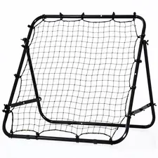 HOMCOM Adjustable Rebounder Net Kickback Target Goal for Teens Adults Training, Black - 1