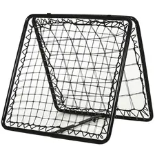HOMCOM Angle Adjustable Double Sided Rebounder Net Training Aid Target Soccer Goal Kickback For Football, Baseball, Basketball - 75L x 75W cm - 1