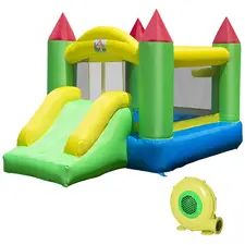 HOMCOM Nylon Inflatable Bouncy Castle Multi-Colour - 1