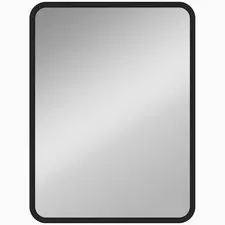 HOMCOM Rectangular Wall Mirror with HD Glass - Black - 1