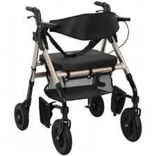 HOMCOM Rollator Walker Wheelchair, with Seat - Black - 1