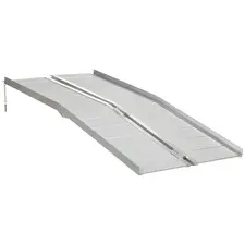 HOMCOM Textured Aluminum Folding Wheelchair Ramp, 183 x 72 cm Portable Threshold Ramp, for Scooter Steps Home Stairs Doorways - 1