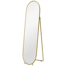 HOMCOM Two-Way Curved Full Length Mirror - Gold Tone - 1