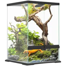 PawHut 40L Vivarium for Lizards, Frogs, Snakes, Turtles, Tortoises w/ Anti-Escape Design, Ventilation - 1
