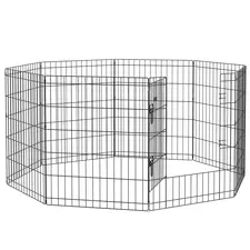 PawHut 8 Panel DIY Dog Pen with Door, for Dogs, Small Animals, Indoor/Outdoor Use, 76cm High - 1